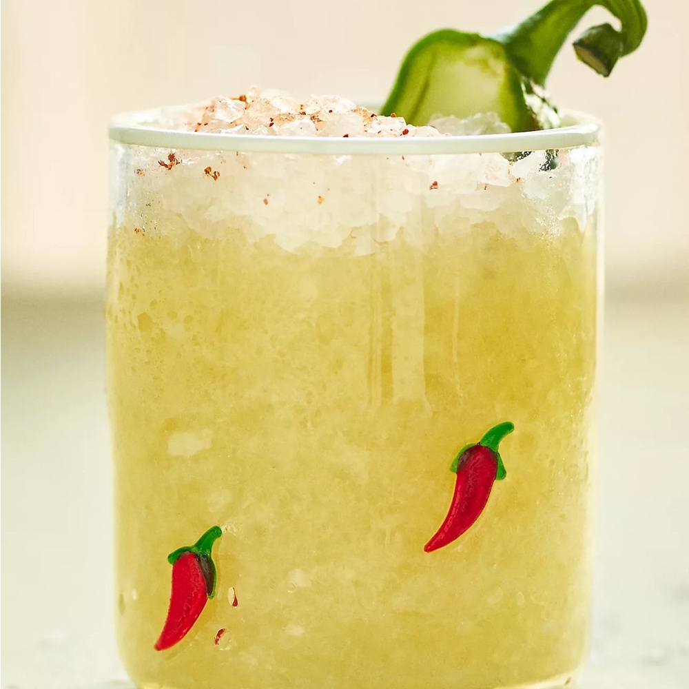 Anthropologie- Chili Pepper icon juice Glass